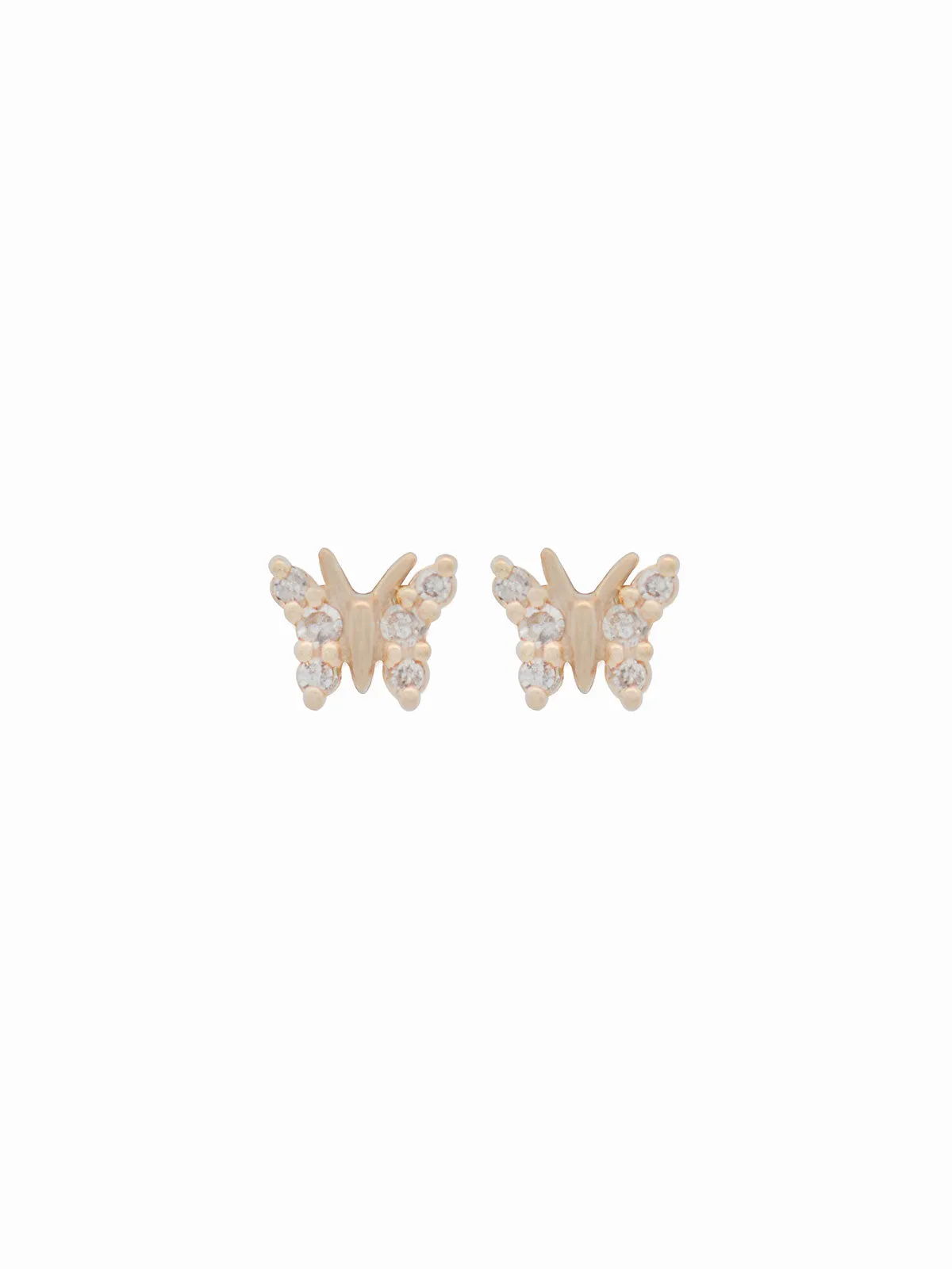 0.10ct Diamond 14K Gold Dainty Butterfly Stud Earrings sold by Wish Fine Jewelry