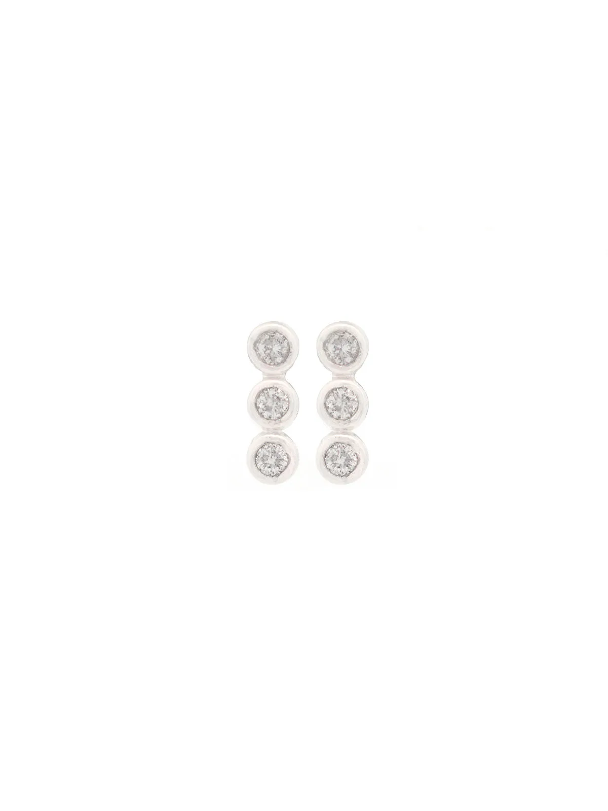 0.09ct Diamond 14K Gold Three Stone Earrings sold by Wish Fine Jewelry