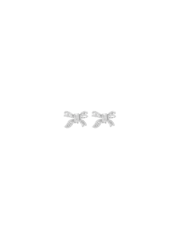 1.00ct Diamond 18K Gold Bow Earrings sold by Wish Fine Jewelry