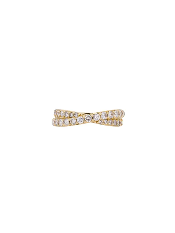 1.00ct Diamond 14K Gold Crossover Ring sold by Wish Fine Jewelry