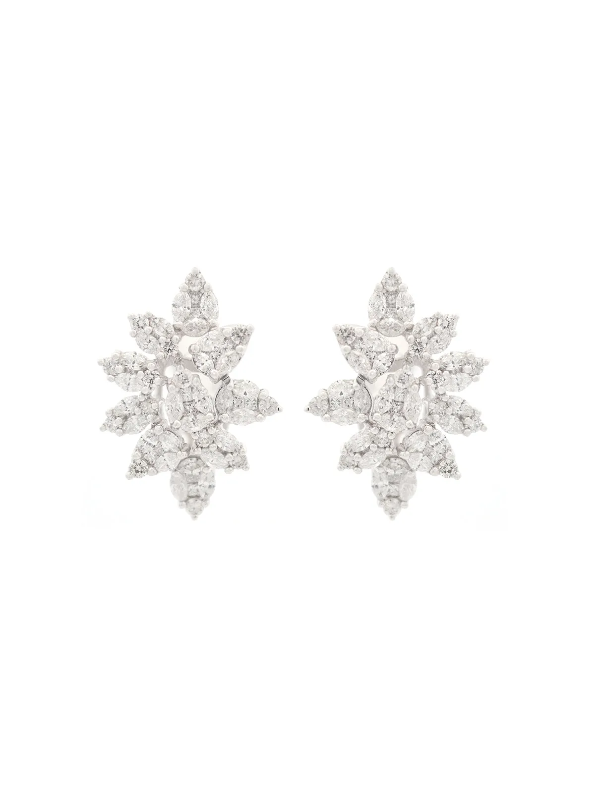 3.69ct Diamond 18K Gold Leaf Earrings sold by Wish Fine Jewelry