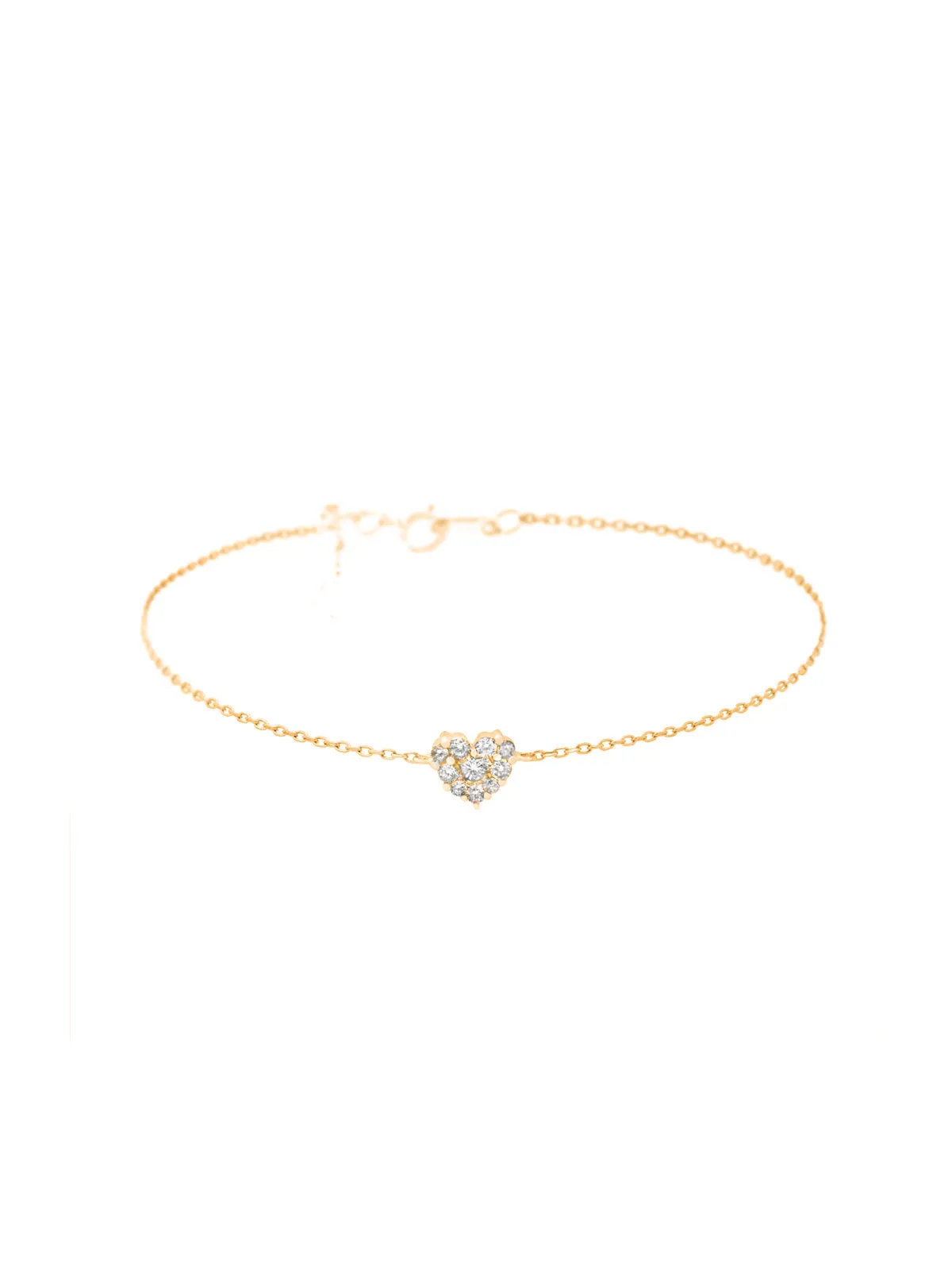 0.20ct Diamond 18K Gold Heart Chain Bracelet sold by Wish Fine Jewelry
