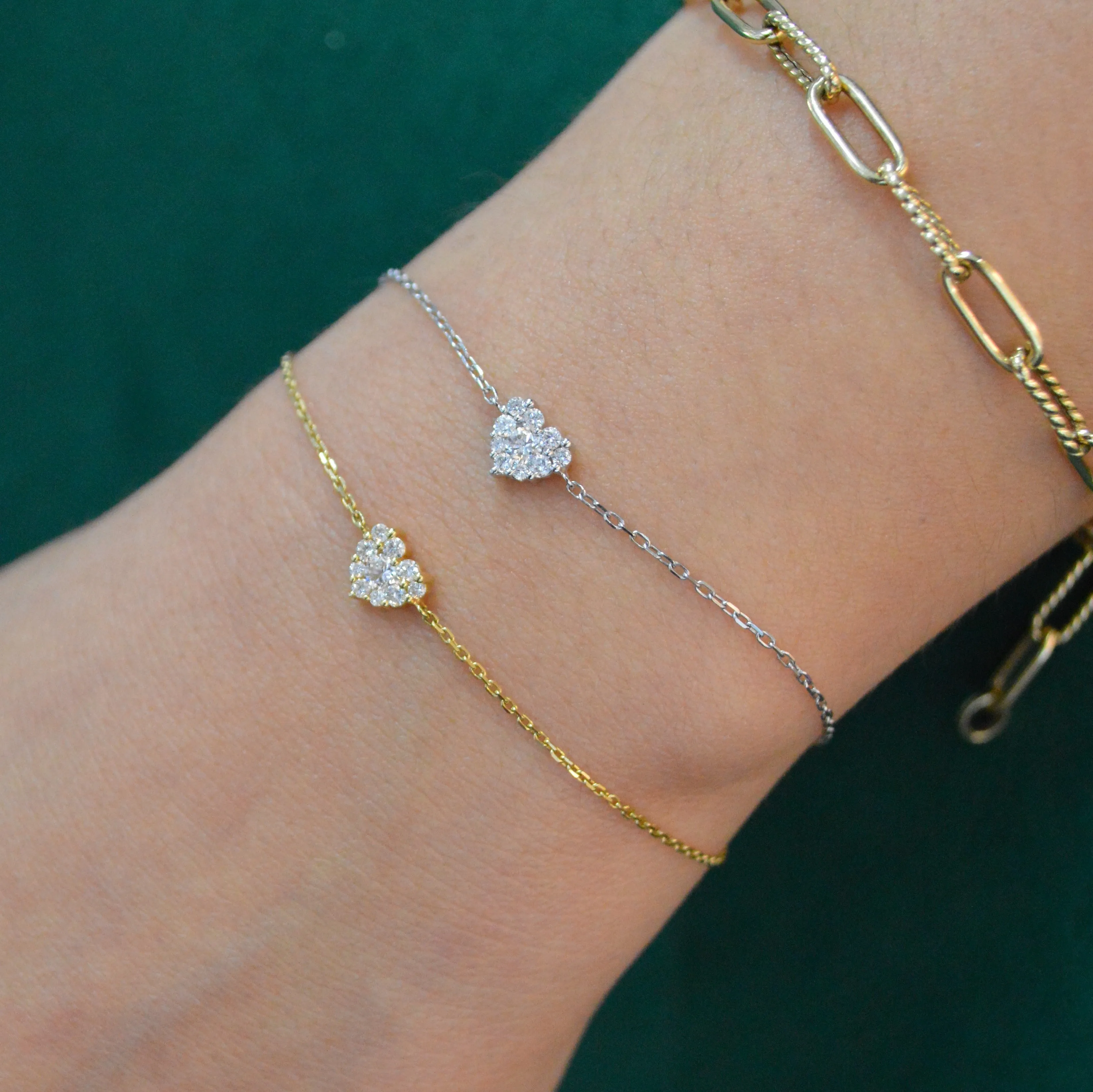 0.20ct Diamond 18K Gold Heart Chain Bracelet sold by Wish Fine Jewelry product image thumbnail 2