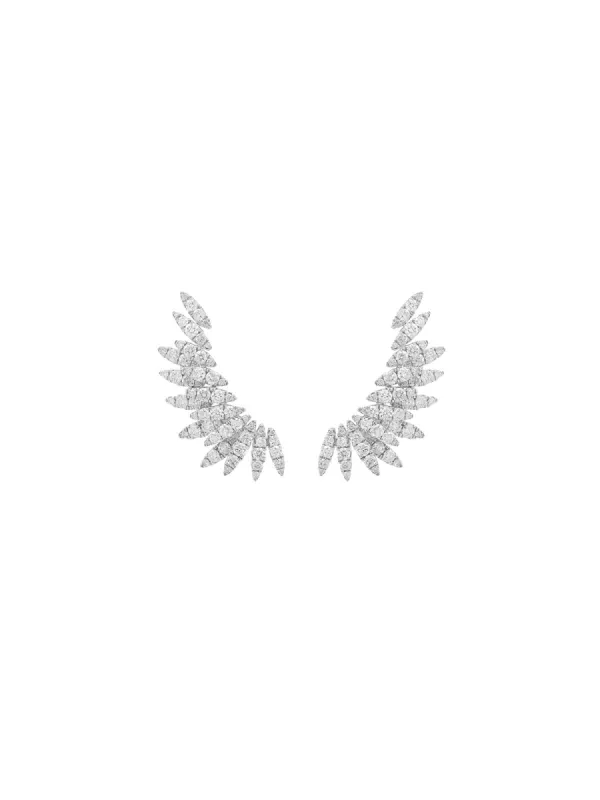 2.36ct Diamond 18K Gold Wing Climber Earrings sold by Wish Fine Jewelry