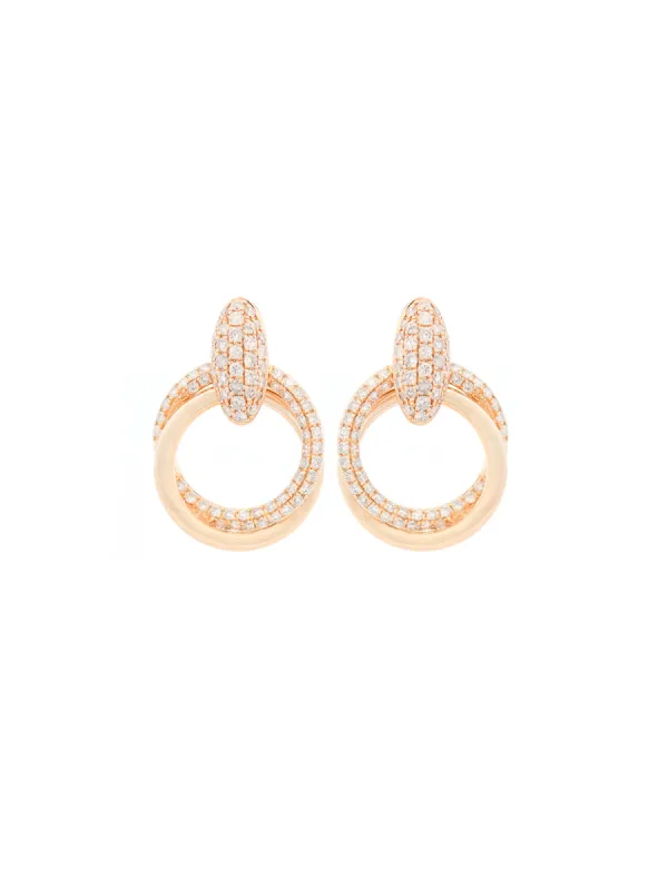 1.75ct Diamond  14K Gold Drop Circle Earrings sold by Wish Fine Jewelry