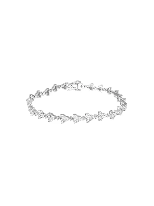 4.35ct Diamond 18K Gold Trio Tennis Bracelet sold by Wish Fine Jewelry