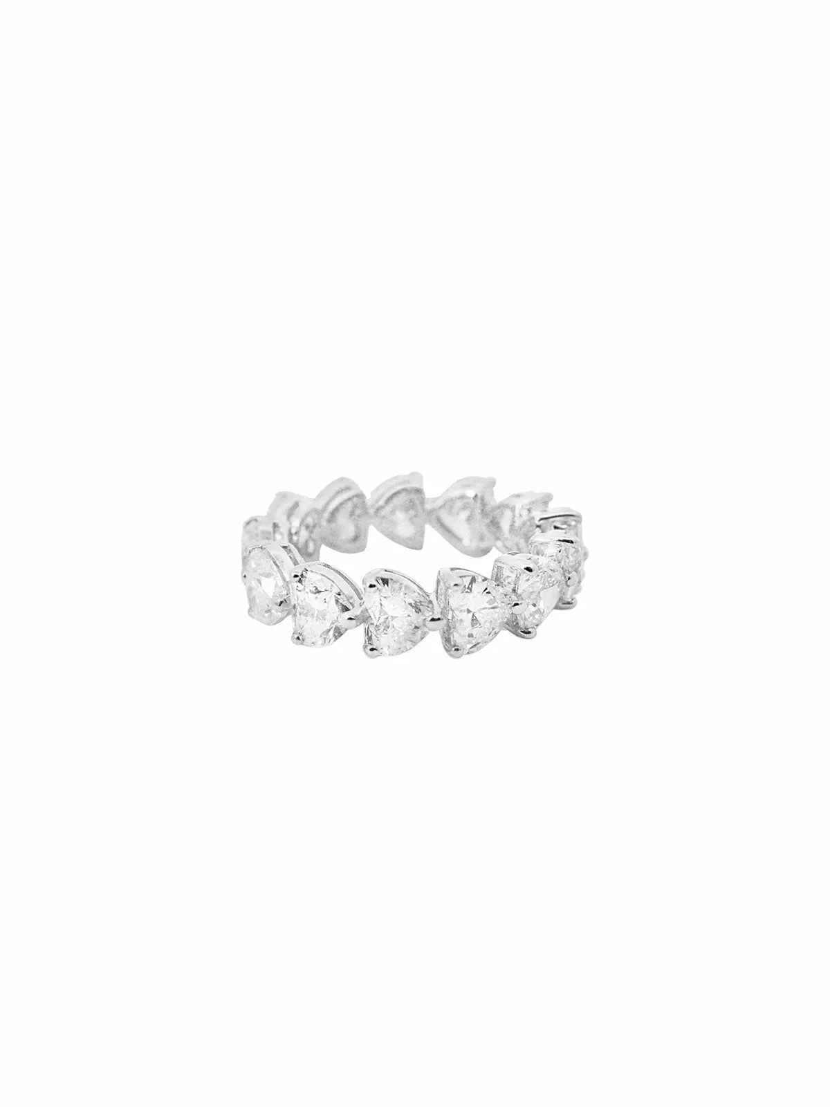 6.60ct Diamond 18K Gold Heart Eternity Ring sold by Wish Fine Jewelry product image thumbnail 2