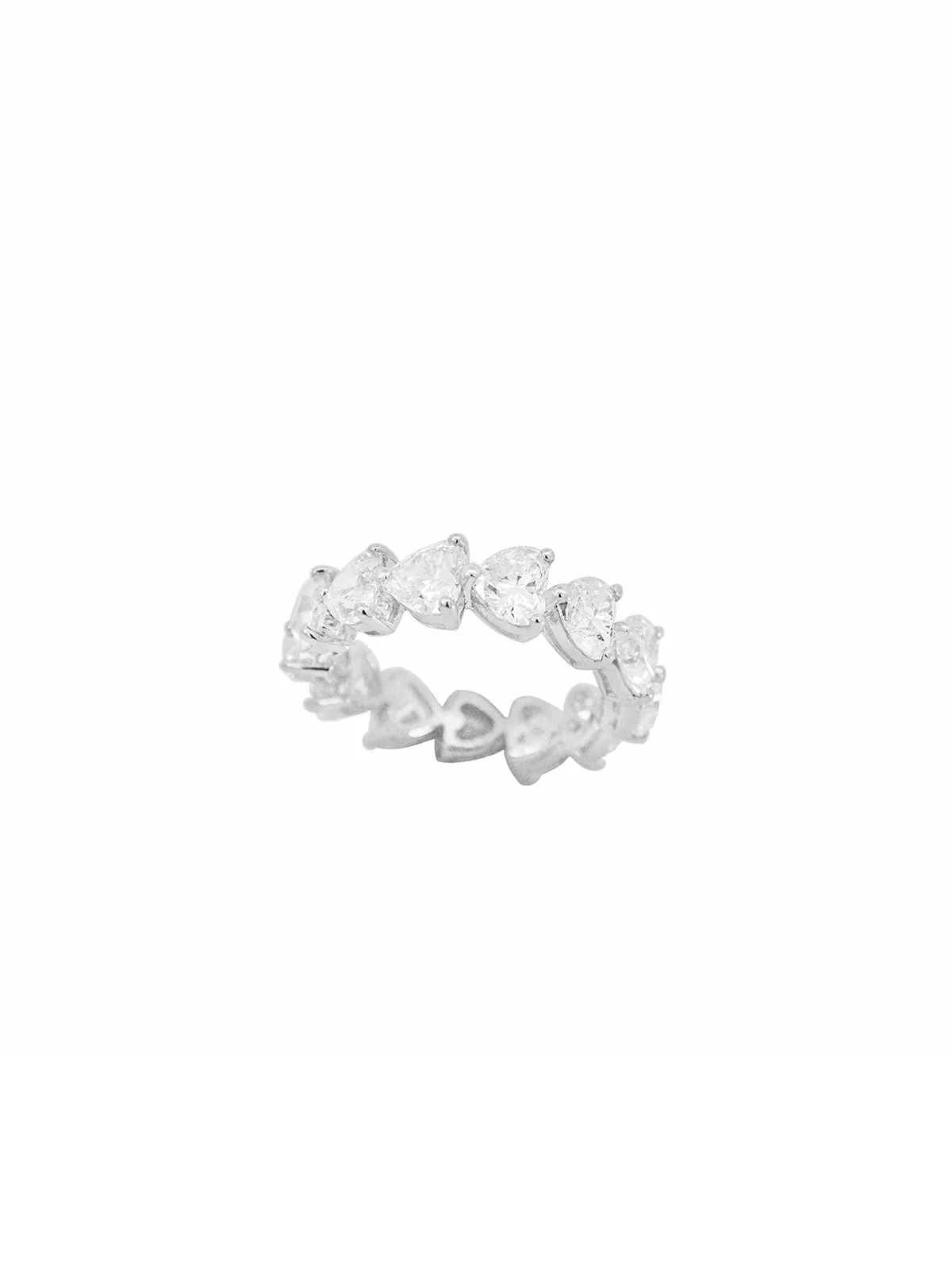 6.60ct Diamond 18K Gold Heart Eternity Ring sold by Wish Fine Jewelry