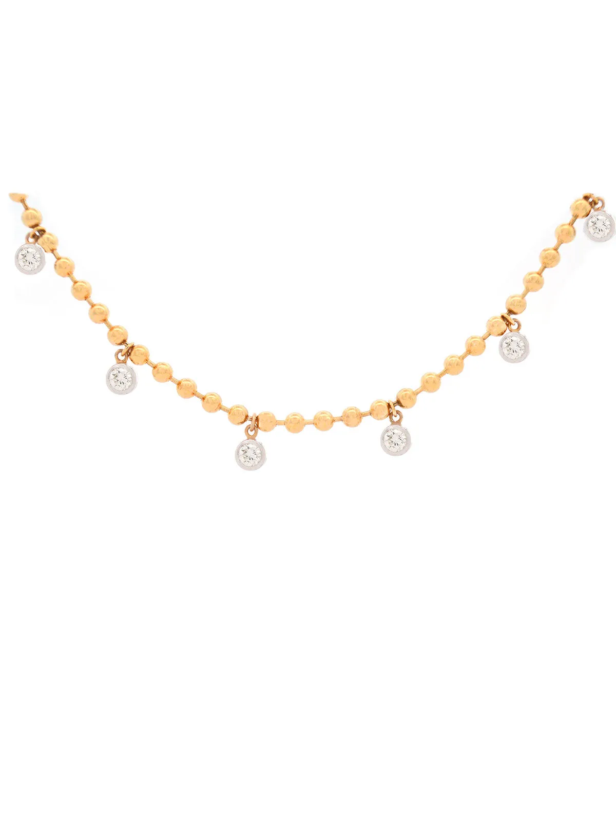 1.46ct Diamond 14K Gold Bead Bezel Station Necklace sold by Wish Fine Jewelry