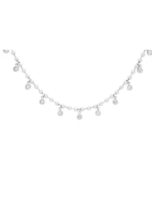 1.30ct Diamond 14K Gold Bezel Station Necklace sold by Wish Fine Jewelry