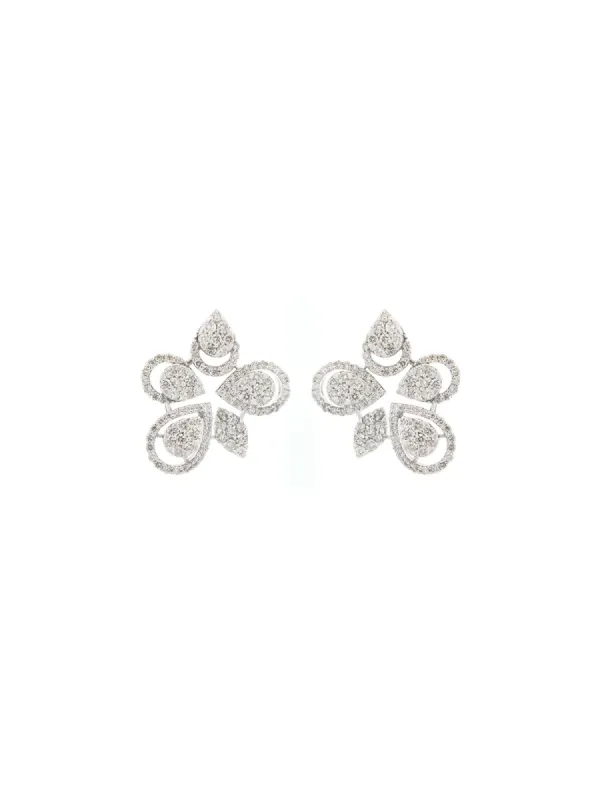 1.69ct Diamond 14K Gold Cluster Earrings sold by Wish Fine Jewelry
