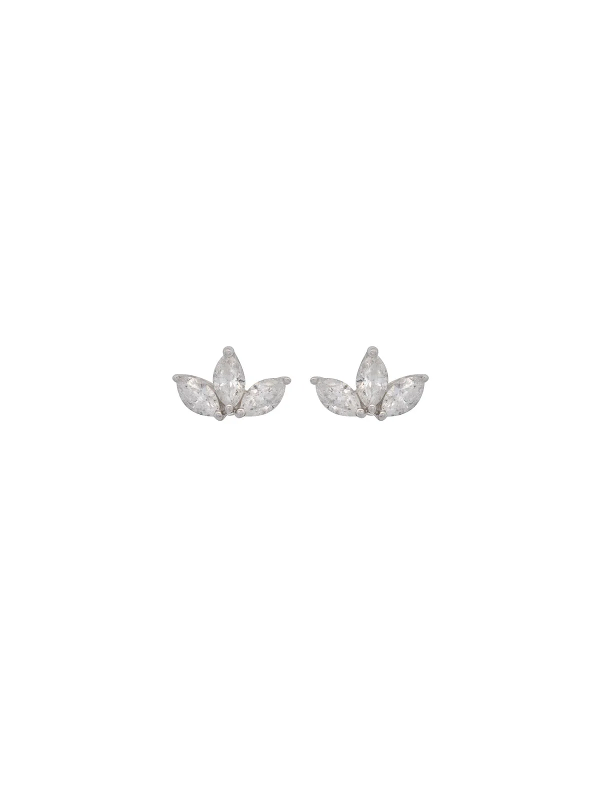 0.79ct Diamond 18K Gold Leaf Stud Earrings sold by Wish Fine Jewelry product image thumbnail 2