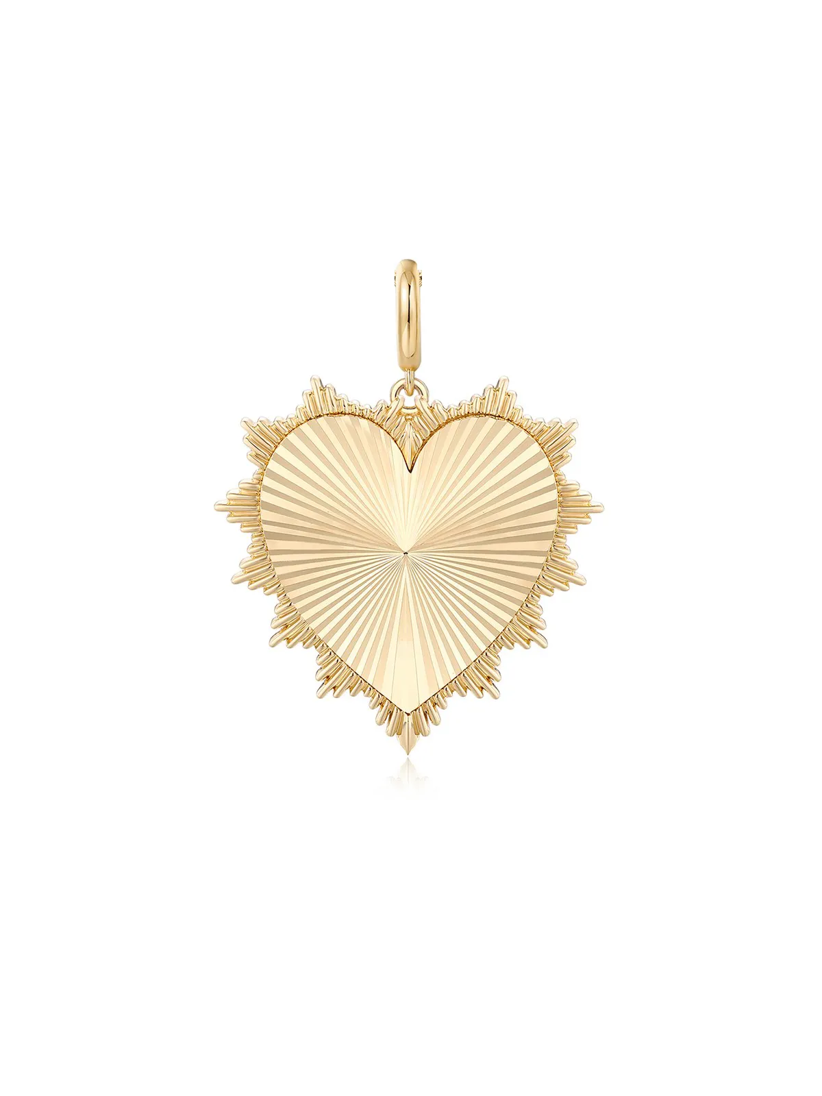 14K Gold Textured Heart Pendant sold by Wish Fine Jewelry