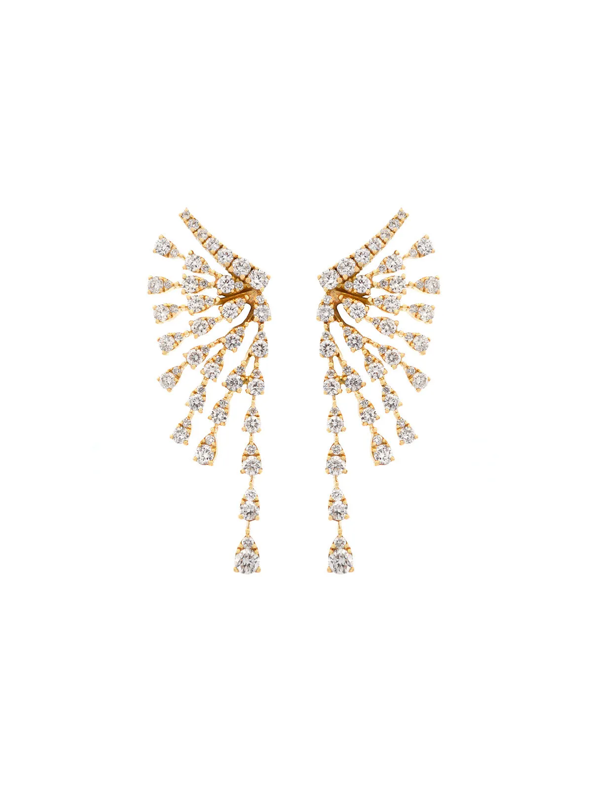 4.03ct Diamond 18K Gold Cascade Graduated Earrings sold by Wish Fine Jewelry