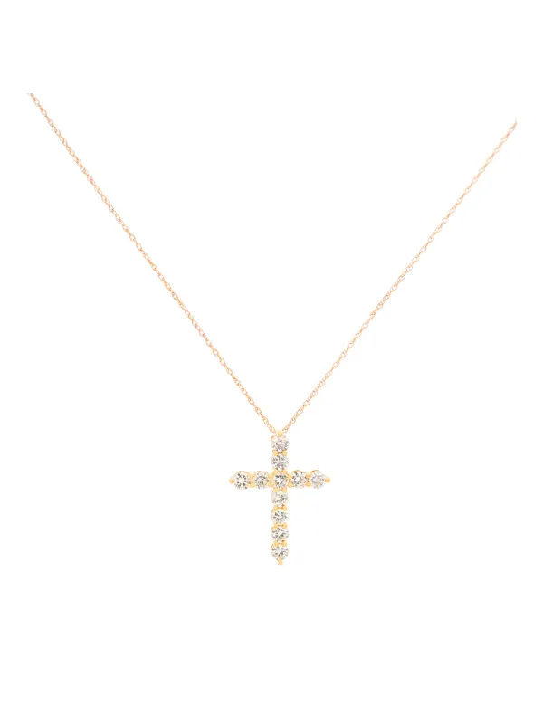 3.60ct Diamond 18K Gold Cross Necklace sold by Wish Fine Jewelry