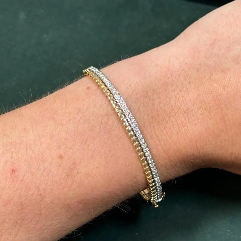 0.84ct Diamond 14K Gold Bangle Bracelet sold by Wish Fine Jewelry product image thumbnail 3