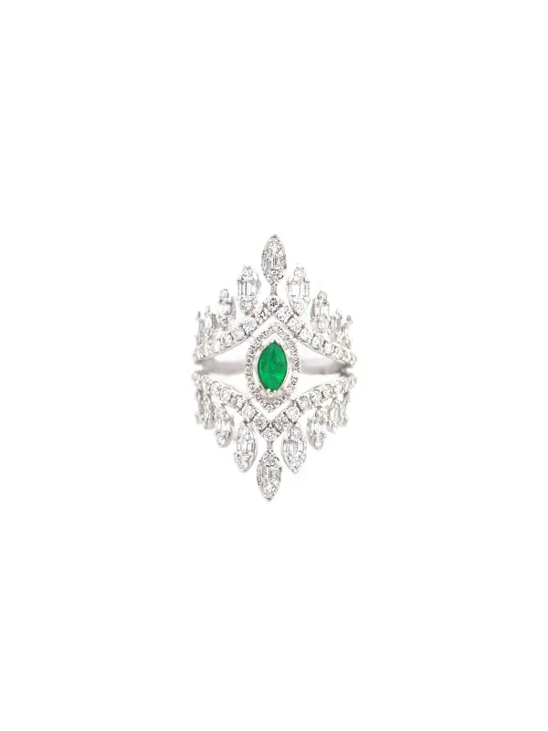 1.83 Diamond Emerald 14K Gold Statement Ring sold by Wish Fine Jewelry