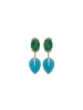 8.38ct Diamond Emerald Turquoise 18K Gold Day & Night Earrings sold by Wish Fine Jewelry