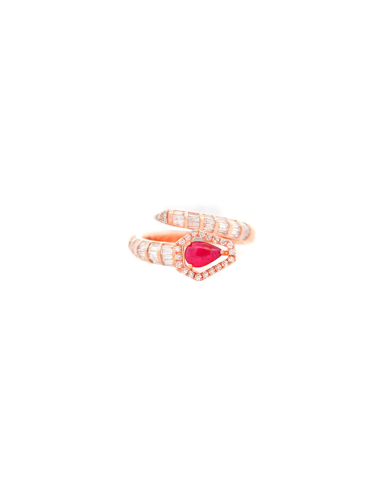 1.24ct Diamond Ruby 14K Gold Bypass Ring sold by Wish Fine Jewelry