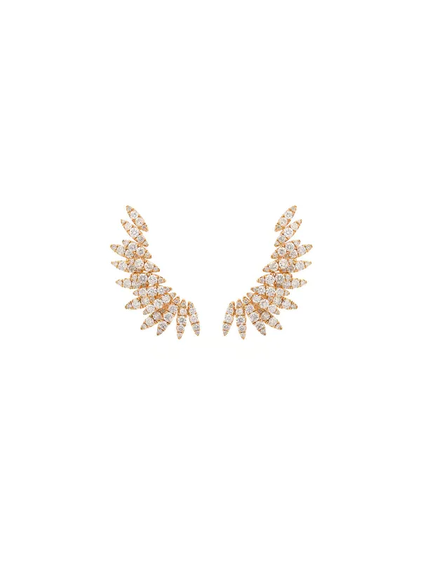 2.36ct Diamond 18K Gold Gold Wing Climber Earrings sold by Wish Fine Jewelry