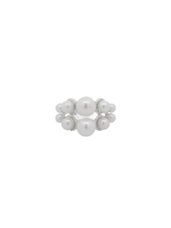 0.30ct Diamond Pearls 18K Gold Cluster Ring sold by Wish Fine Jewelry