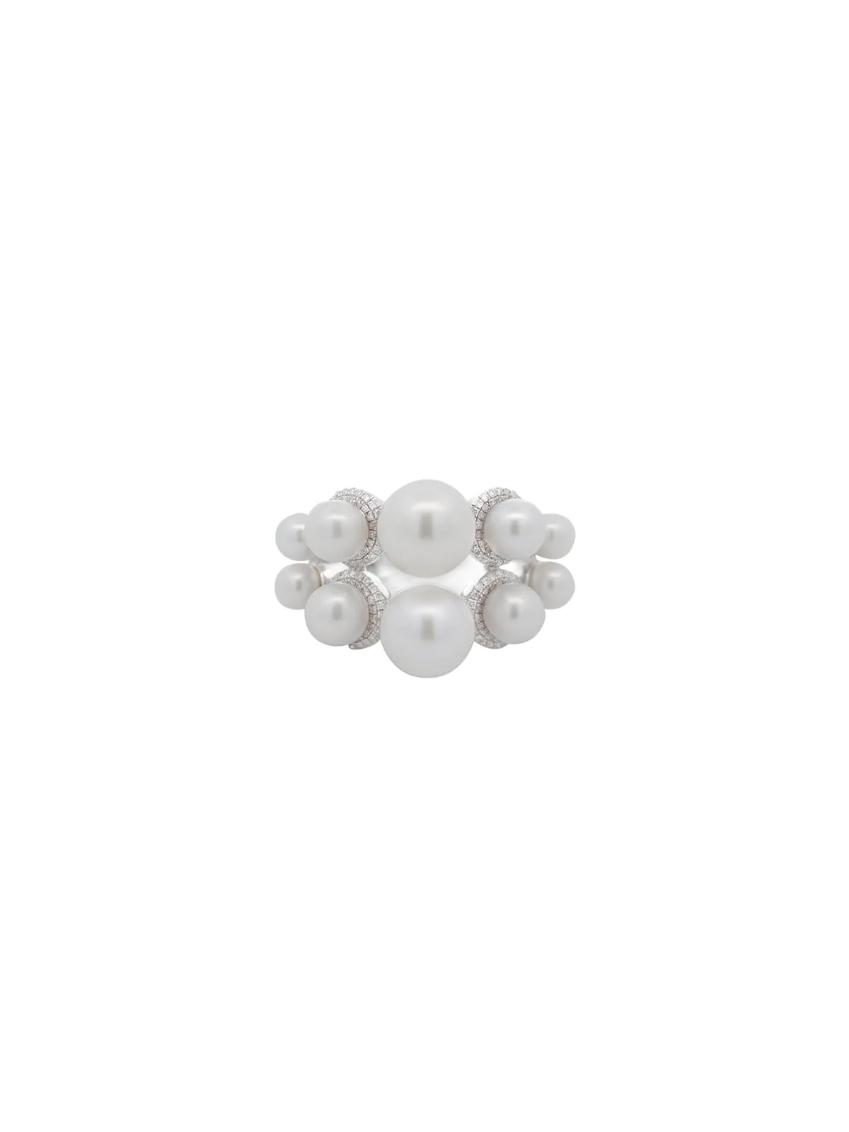 0.30ct Diamond Pearls 18K Gold Cluster Ring sold by Wish Fine Jewelry