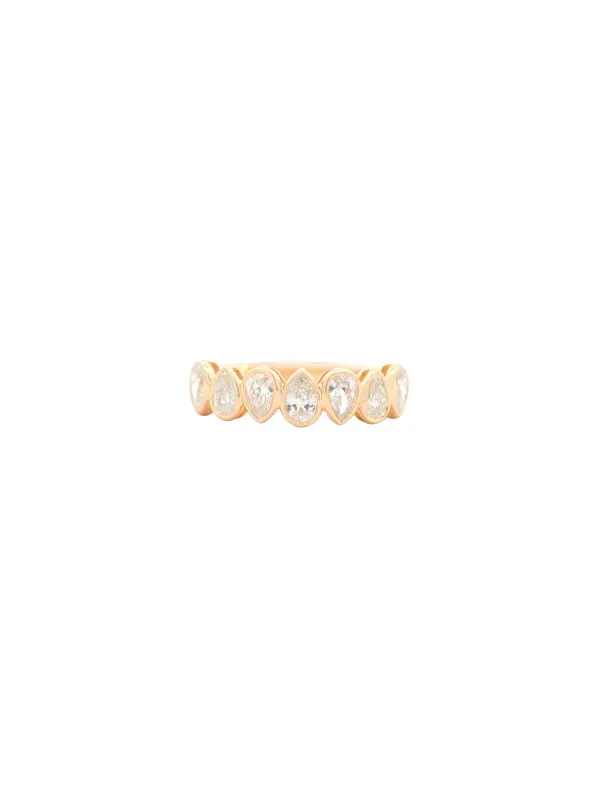 1.82ct Diamond 14K Gold Pear Half Eternity Ring sold by Wish Fine Jewelry