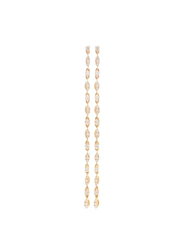 0.69ct Diamond 14K Gold Long Dangle Drop Earrings sold by Wish Fine Jewelry