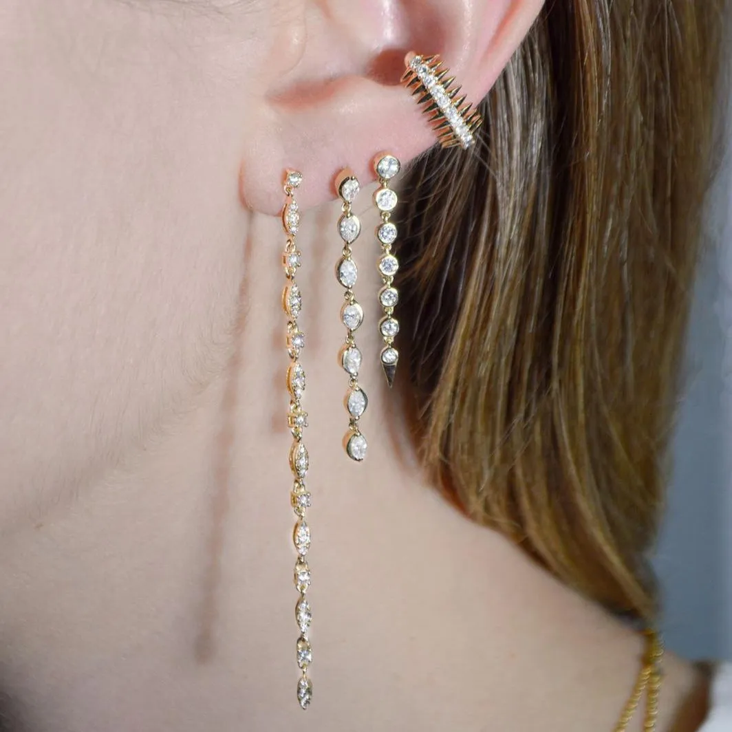 1.01ct Diamond 14K Gold Dangle Drop Earrings sold by Wish Fine Jewelry product image thumbnail 2