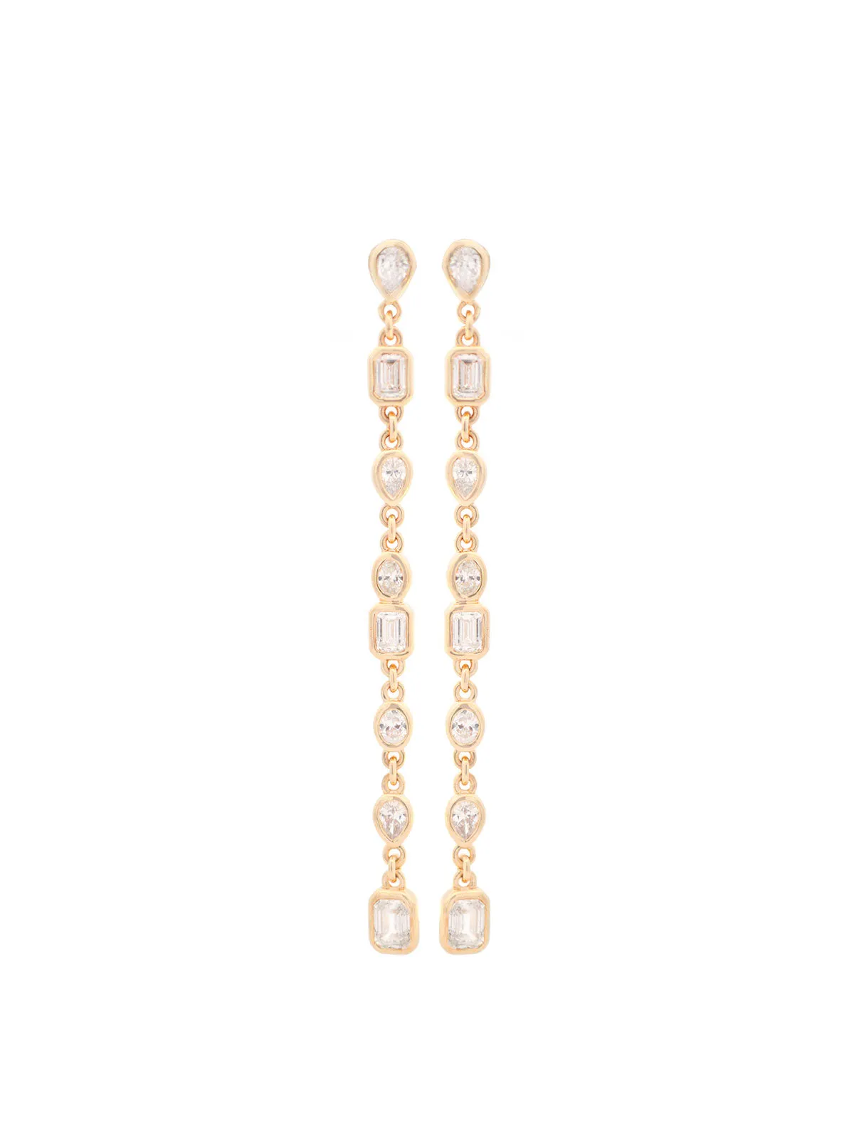 1.76ct Diamond 14K Gold Multi Shaped Drop Earrings sold by Wish Fine Jewelry