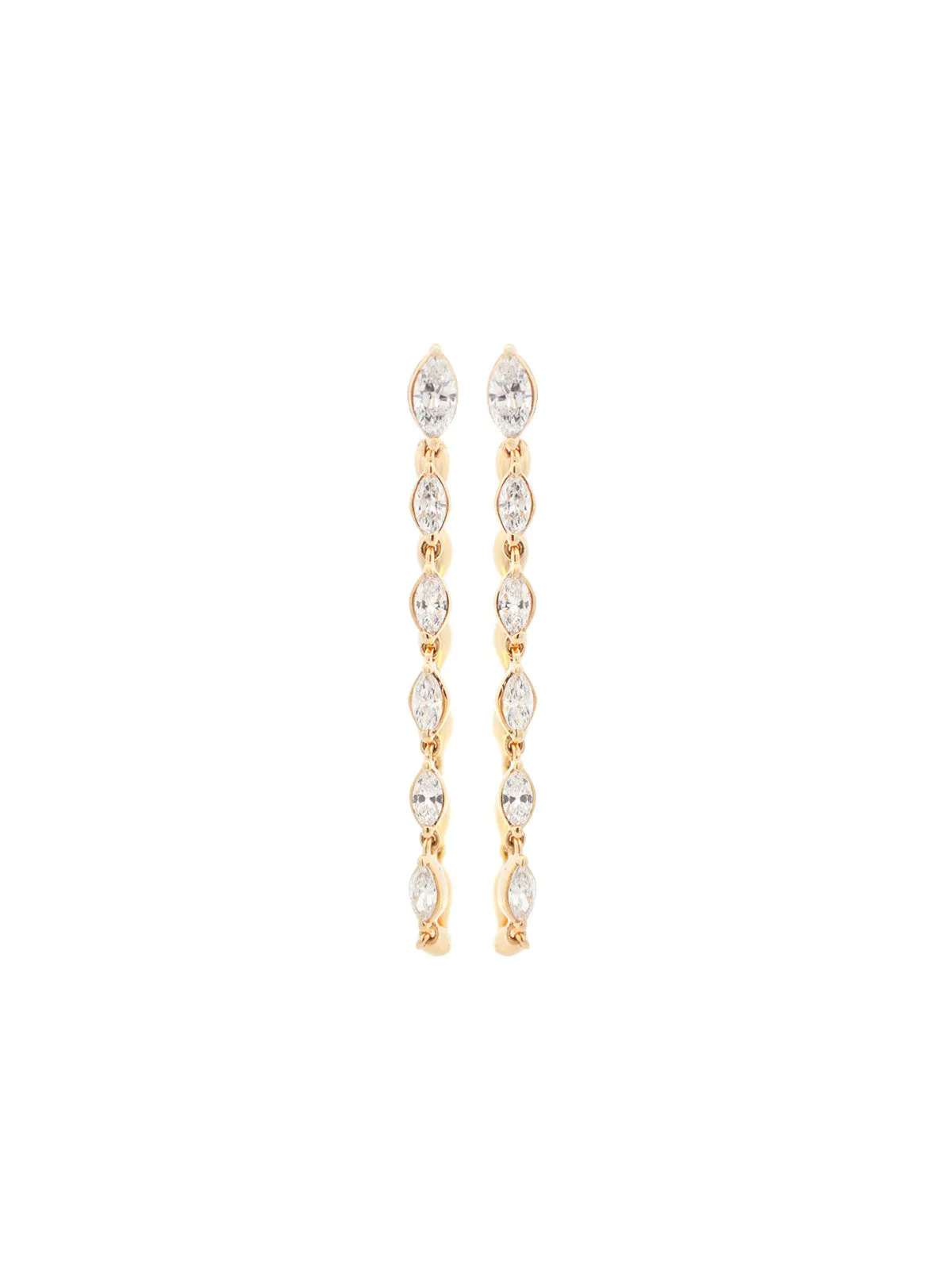 0.77ct Diamond 14K Gold Pear Bezel Chain Earrings sold by Wish Fine Jewelry
