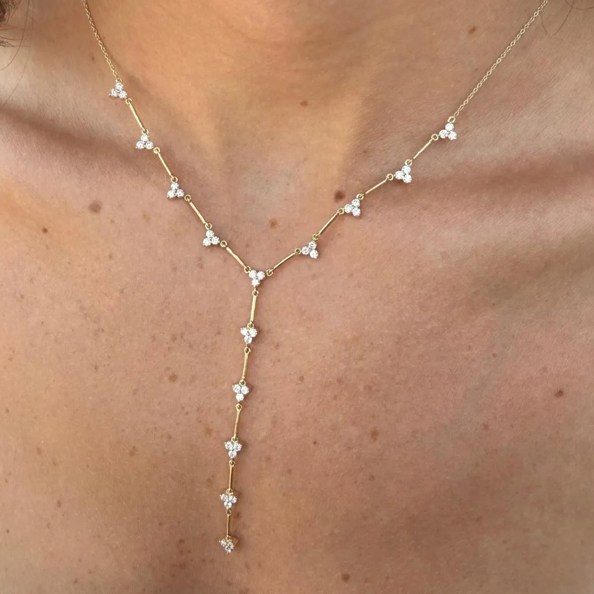 1.67ct Diamond 14K Gold Stationed Lariat Necklace sold by Wish Fine Jewelry product image thumbnail 2