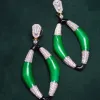 5.04ct Diamond 14K Gold Enamel Statement Earrings sold by Wish Fine Jewelry
