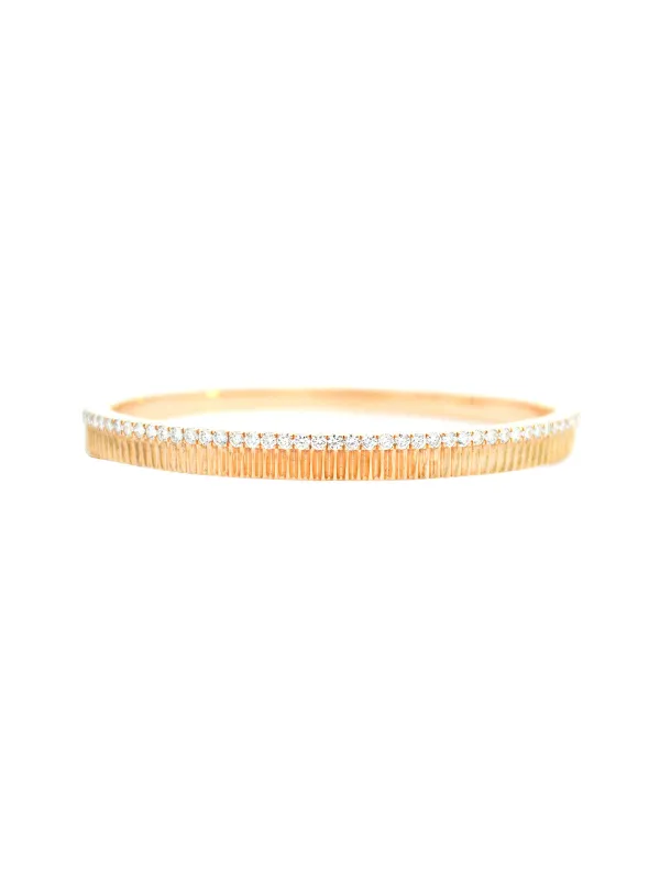 1.31ct Diamond 14K Gold Textured Bangle Bracelet sold by Wish Fine Jewelry