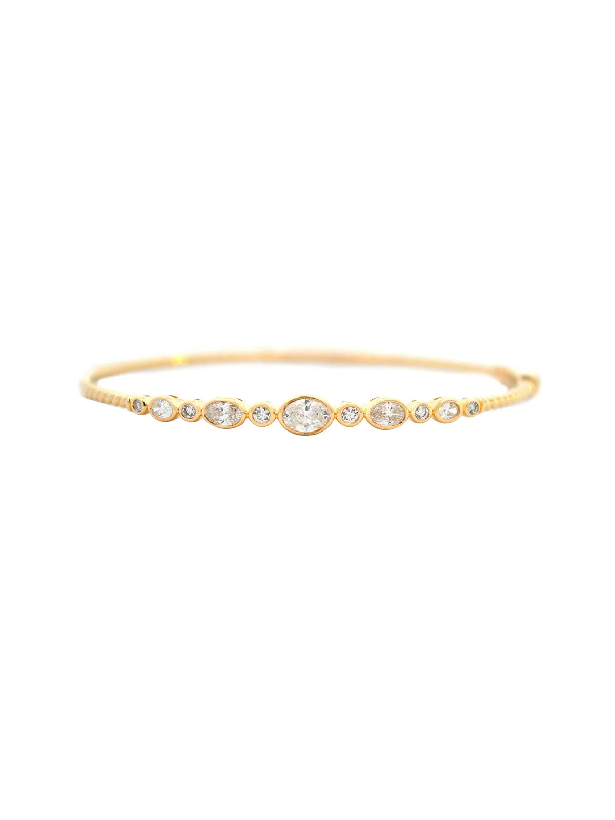 0.99ct Diamond 14K Gold Bezel Bangle Bracelet sold by Wish Fine Jewelry