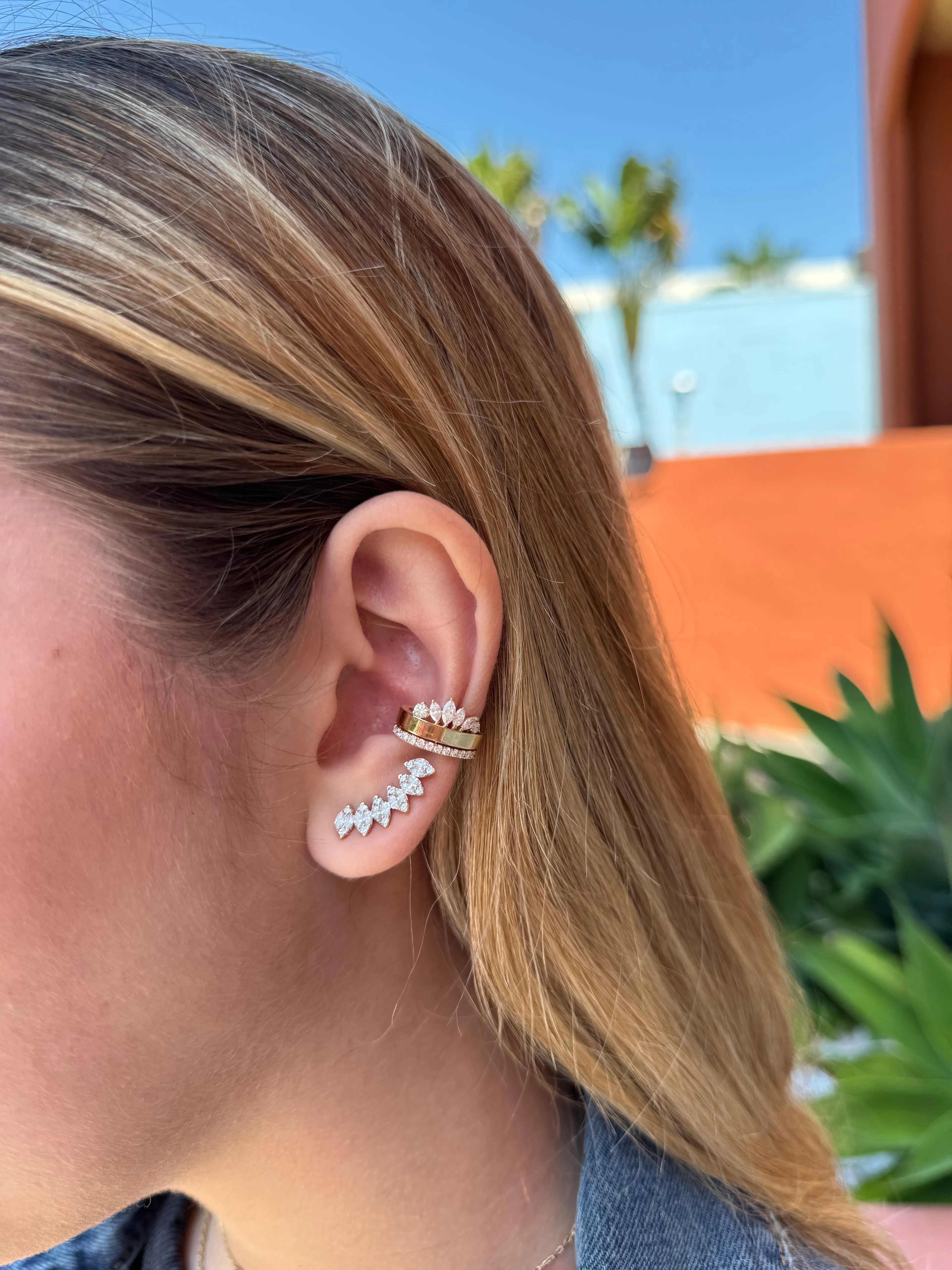 0.87ct Diamond 14K Gold Ear Cuff sold by Wish Fine Jewelry product image thumbnail 2