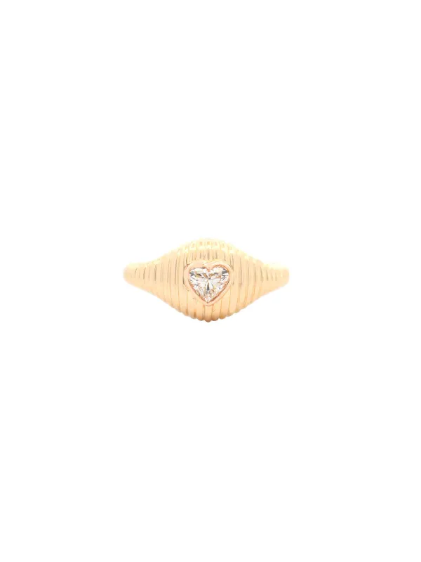 0.39ct Diamond 14K Gold Heart Grooved Ring sold by Wish Fine Jewelry