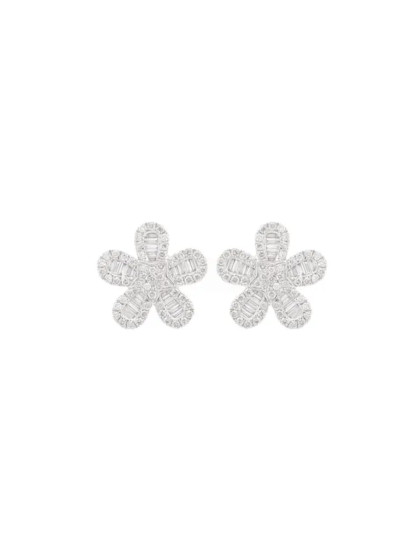 0.80ct Diamond 18K Gold Flower Earrings sold by Wish Fine Jewelry