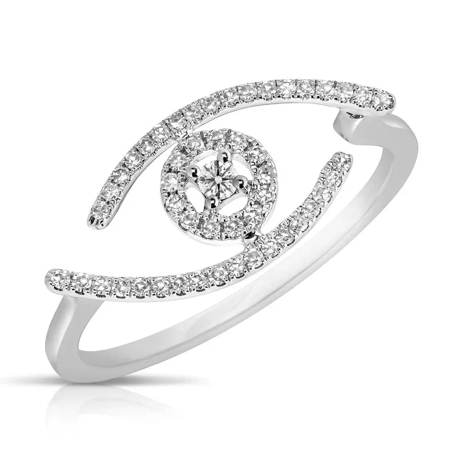 0.25ct Diamond 18K Gold Evil Eye Ring sold by Wish Fine Jewelry