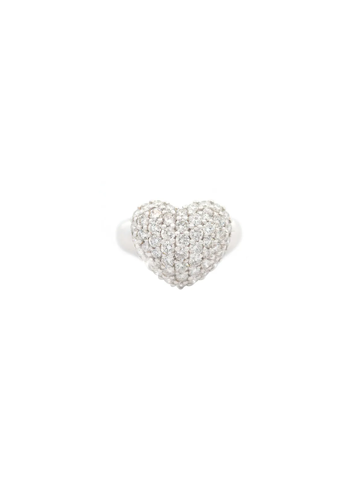 2.0ct Diamond 18K Gold Pave Dome Heart Ring sold by Wish Fine Jewelry