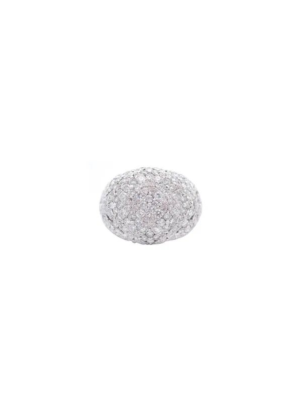 3.45ct Diamond 18K Gold Pave Dome Ring sold by Wish Fine Jewelry