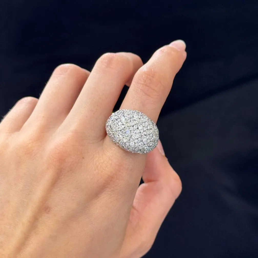 3.45ct Diamond 18K Gold Pave Dome Ring sold by Wish Fine Jewelry product image thumbnail 3