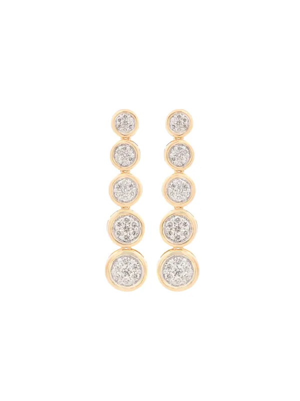 0.83ct Diamond 14K Gold Pave Bezel Dangle Drop Earrings sold by Wish Fine Jewelry