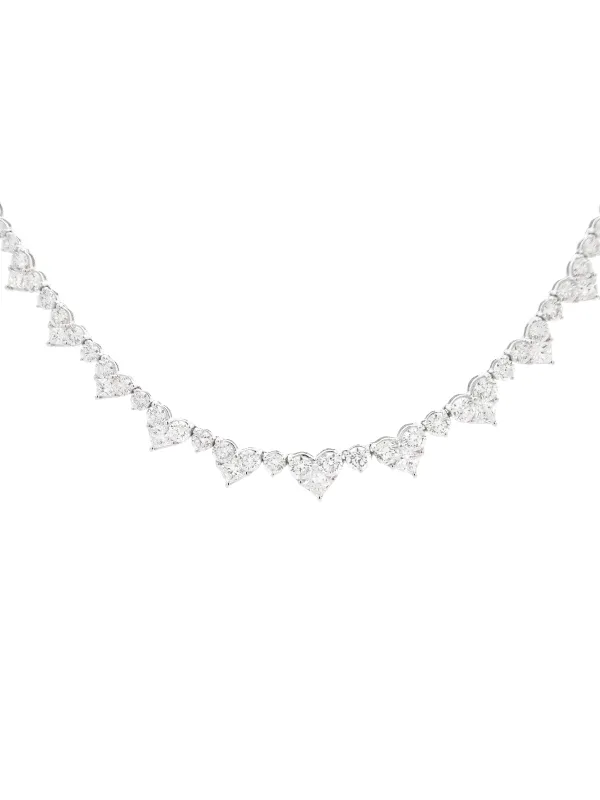14.58ct Diamond 18K Gold Heart Tennis Necklace sold by Wish Fine Jewelry