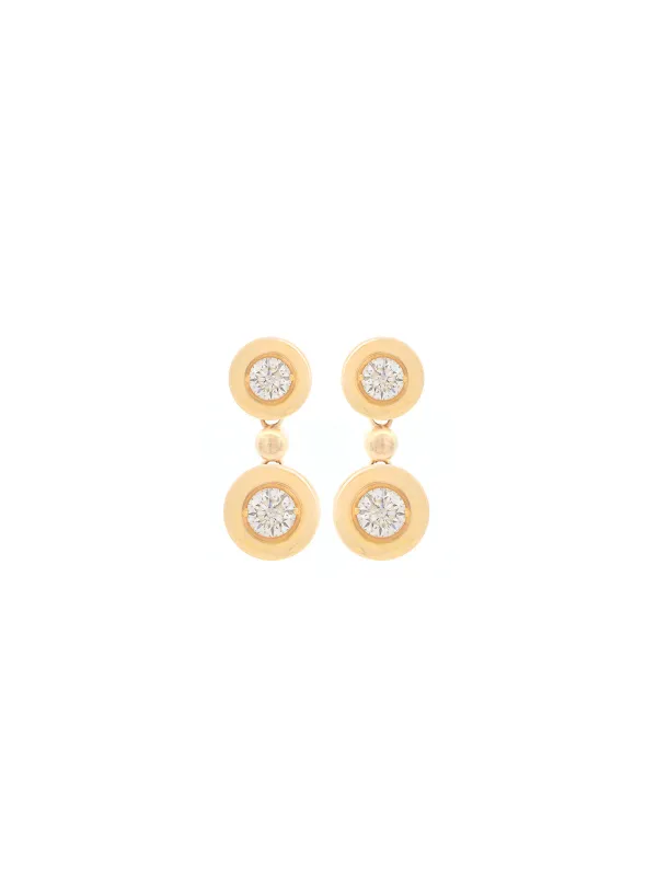 0.99ct Diamond 14K Gold Bezel Drop Earrings sold by Wish Fine Jewelry