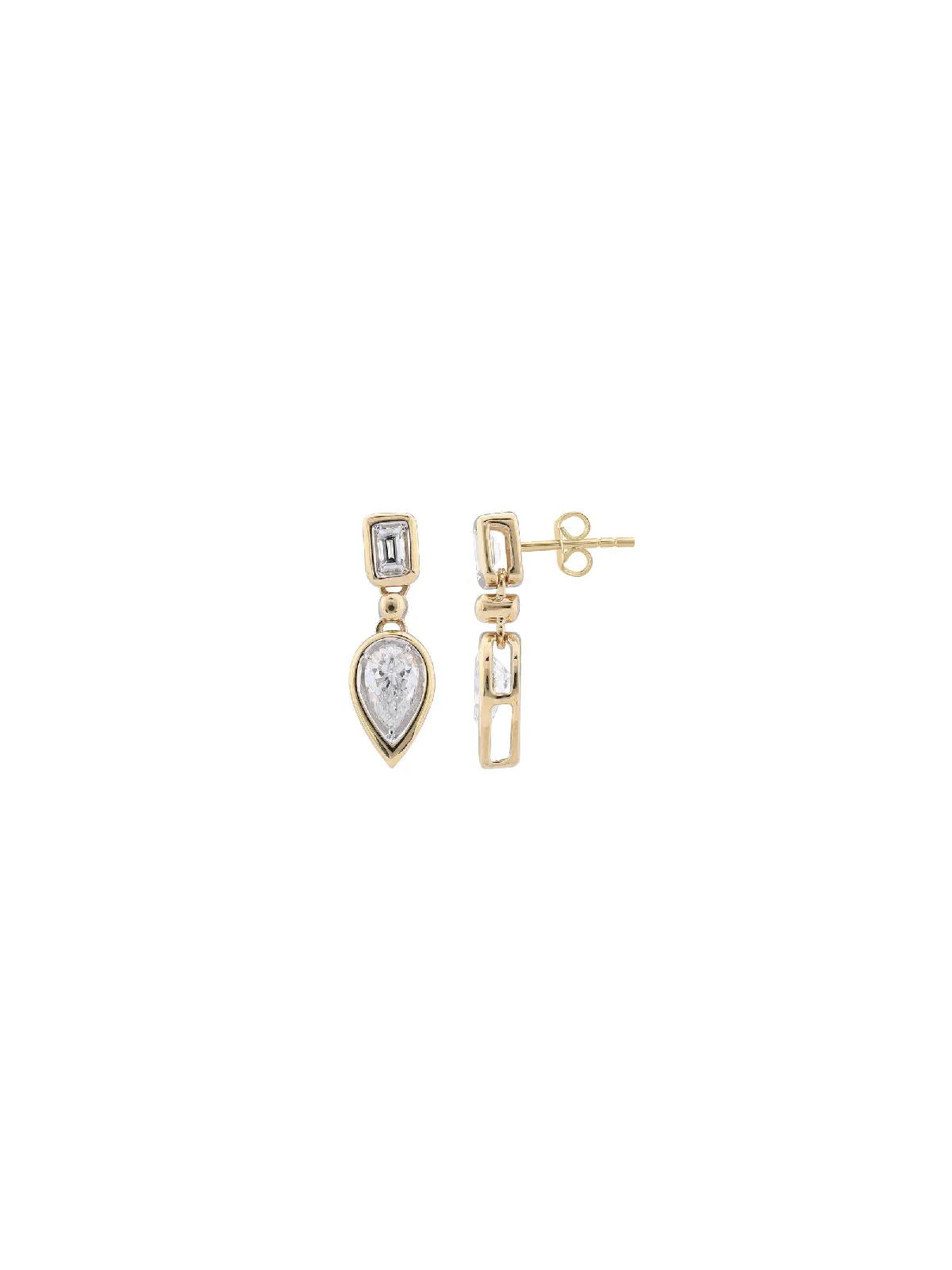 0.75ct Diamond 14K Gold Dangle Drop Earrings sold by Wish Fine Jewelry product image thumbnail 2