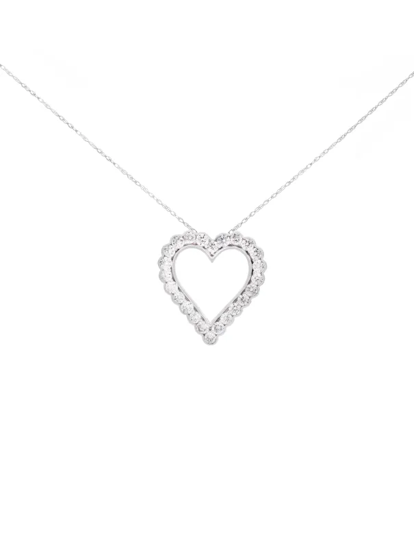 1.00ct Diamond 14K Gold Heart Pendant Chain Necklace sold by Wish Fine Jewelry