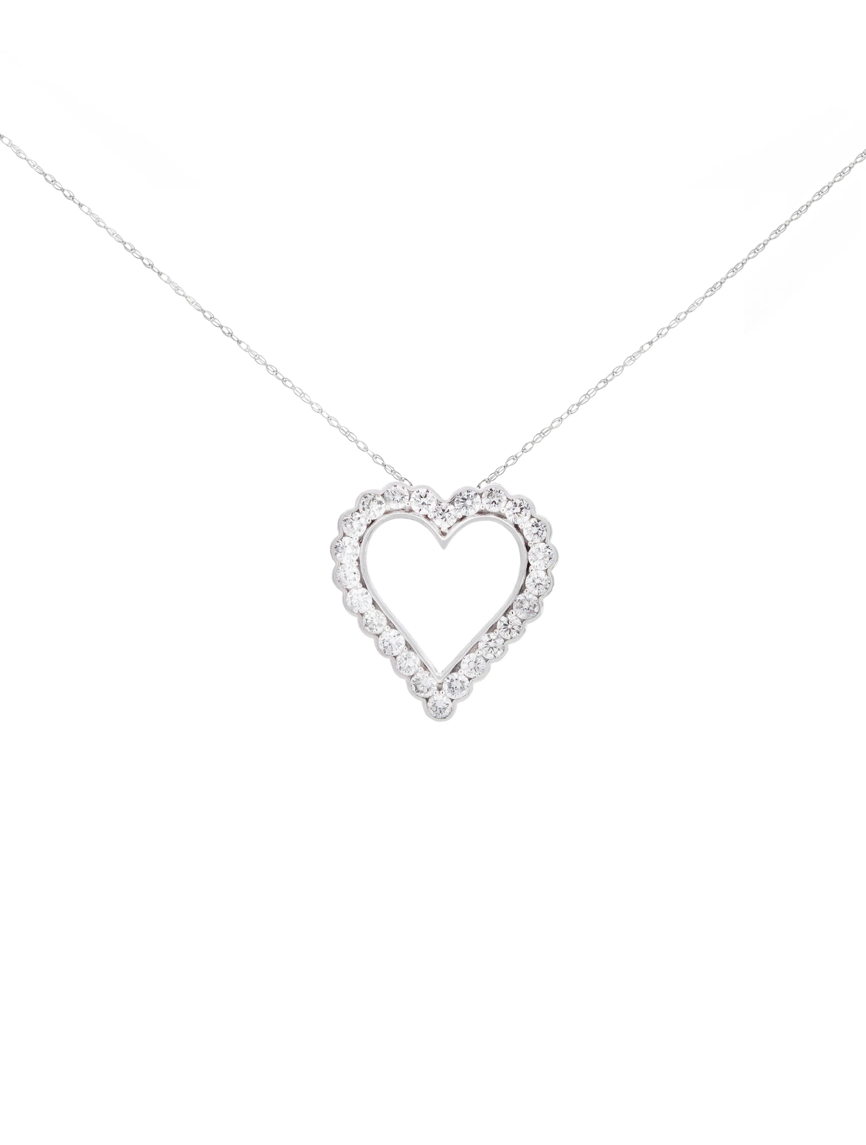 1.00ct Diamond 14K Gold Heart Pendant Chain Necklace sold by Wish Fine Jewelry