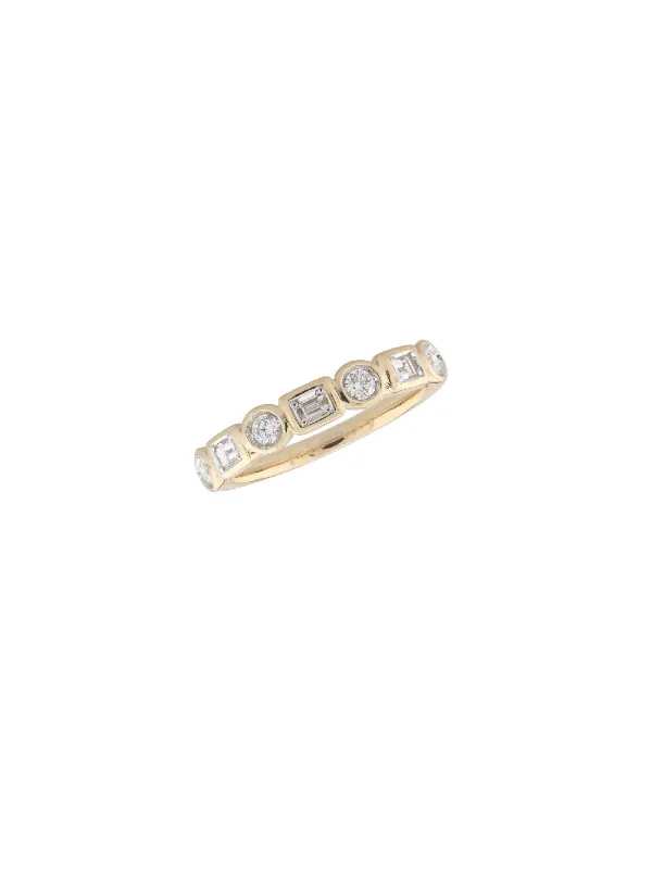 0.50ct Diamond 14K Gold Bezel Multi Shaped Ring sold by Wish Fine Jewelry