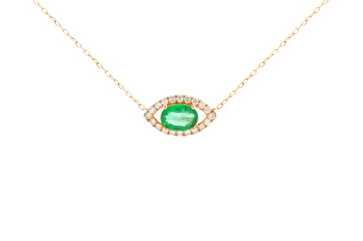 1.62ct Diamond 18K Gold Eye Pendant Necklace sold by Wish Fine Jewelry